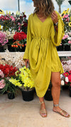 Mustard Waist Snatch Mini Dress