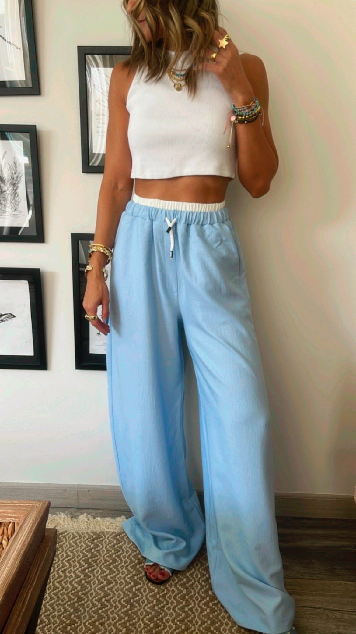 Baby Blue Summer Trim Pants