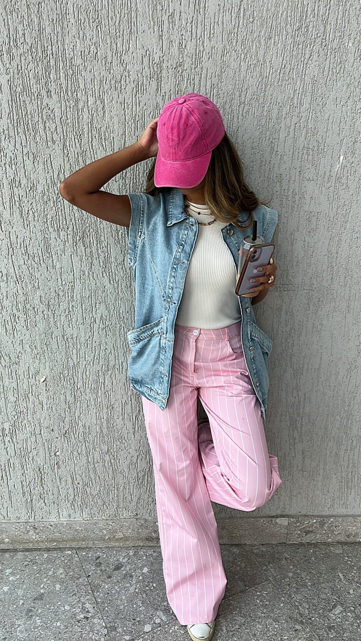 Light Blue Exaggerated Double Pocket Denim Vest