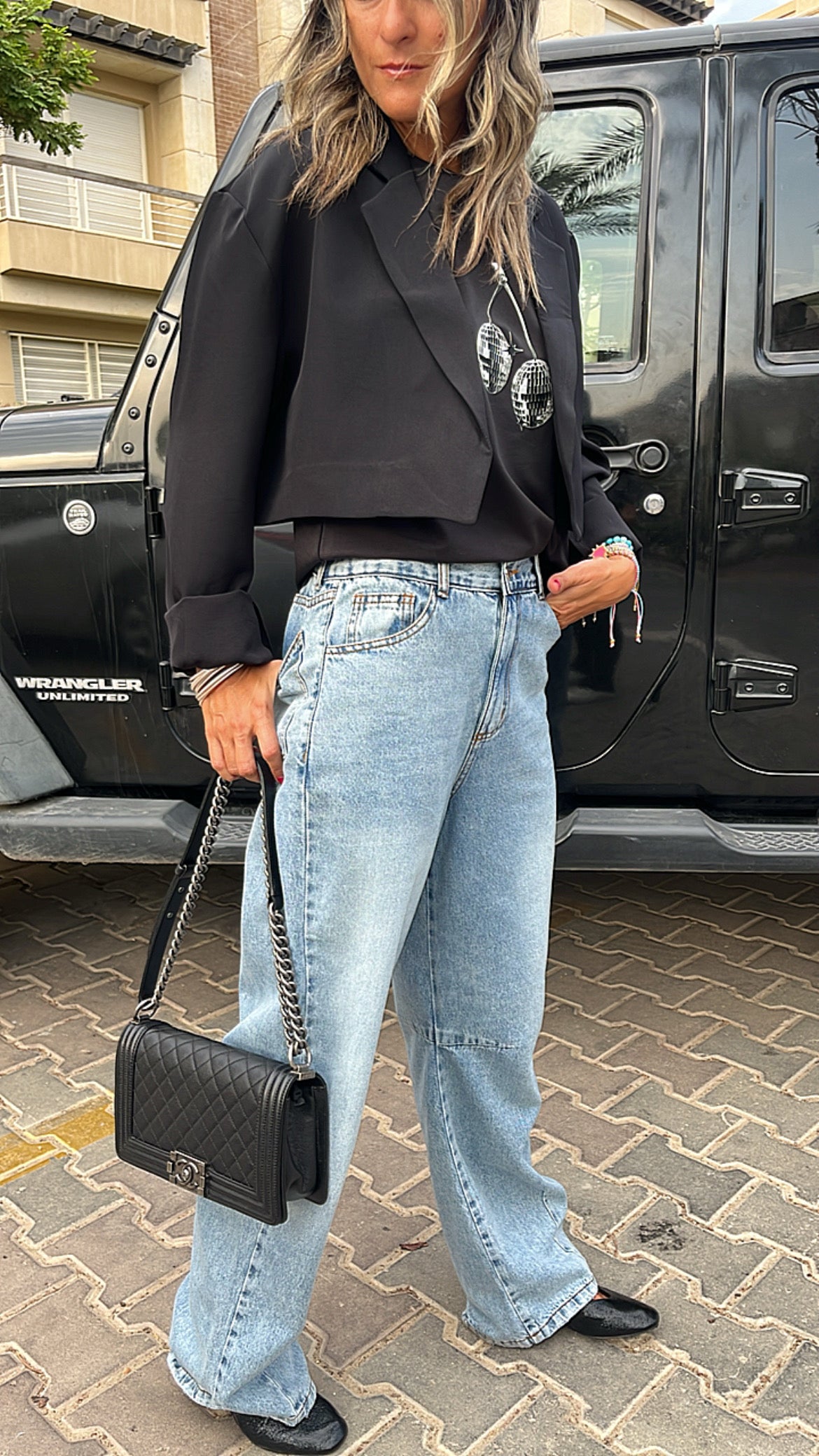 Black Loose Cropped Blazer