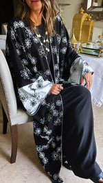 Black Embroidered Kimono