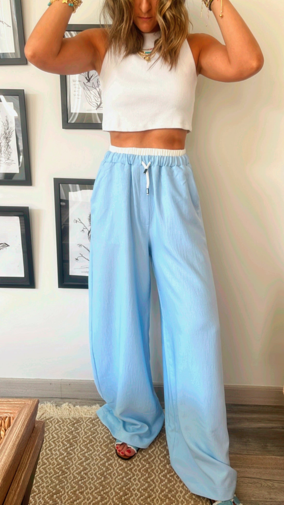 Baby Blue Summer Trim Pants
