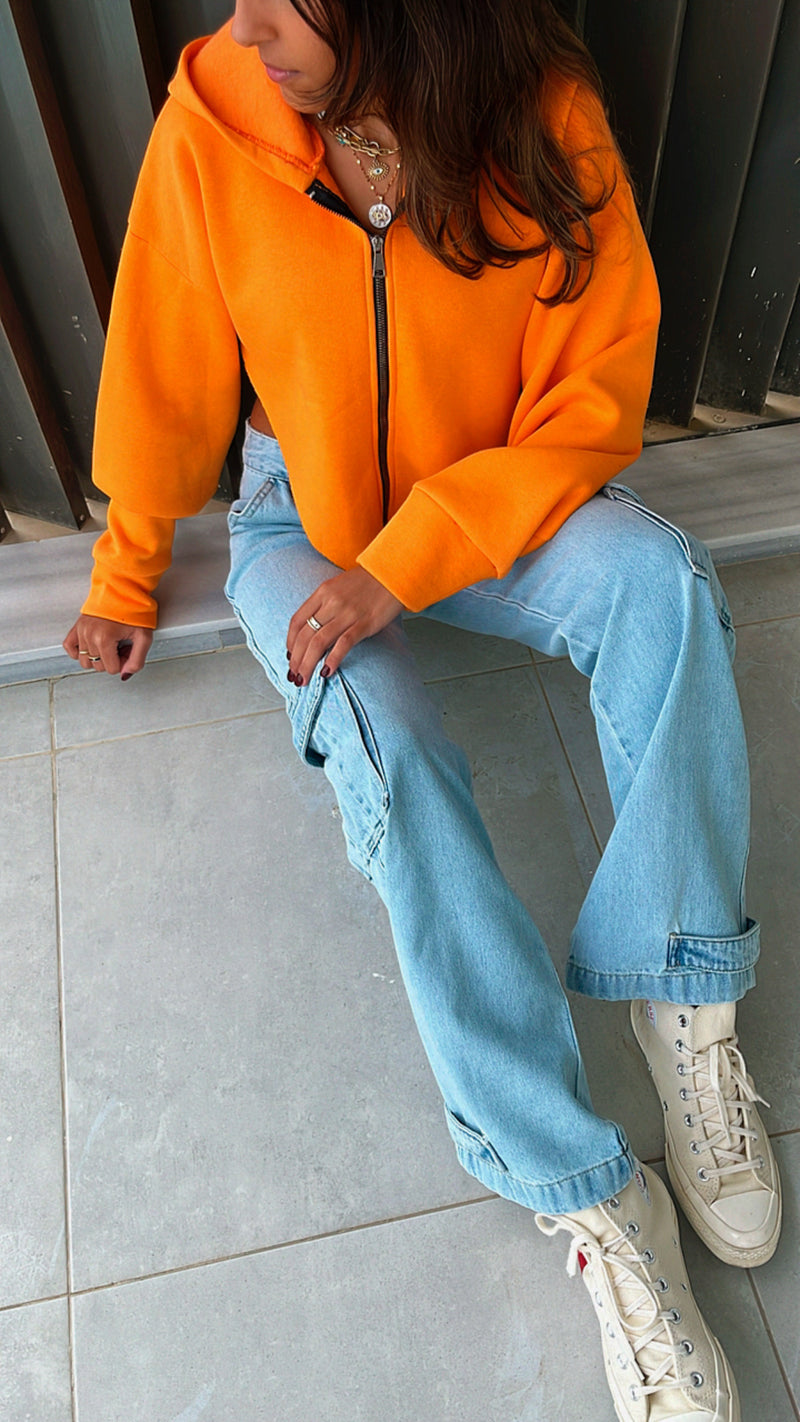 Orange V Cropped Jacket