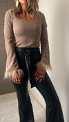 Cafe Fur Sleeve Top