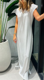 White Ribbed Tee Maxi Dress