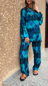 Blue Printed Soft Suit Set