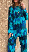 Blue Printed Soft Suit Set