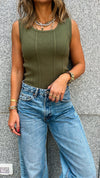 Olive Long Corset Top