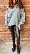 Grey Cut Out Shoulder Sweatshirt