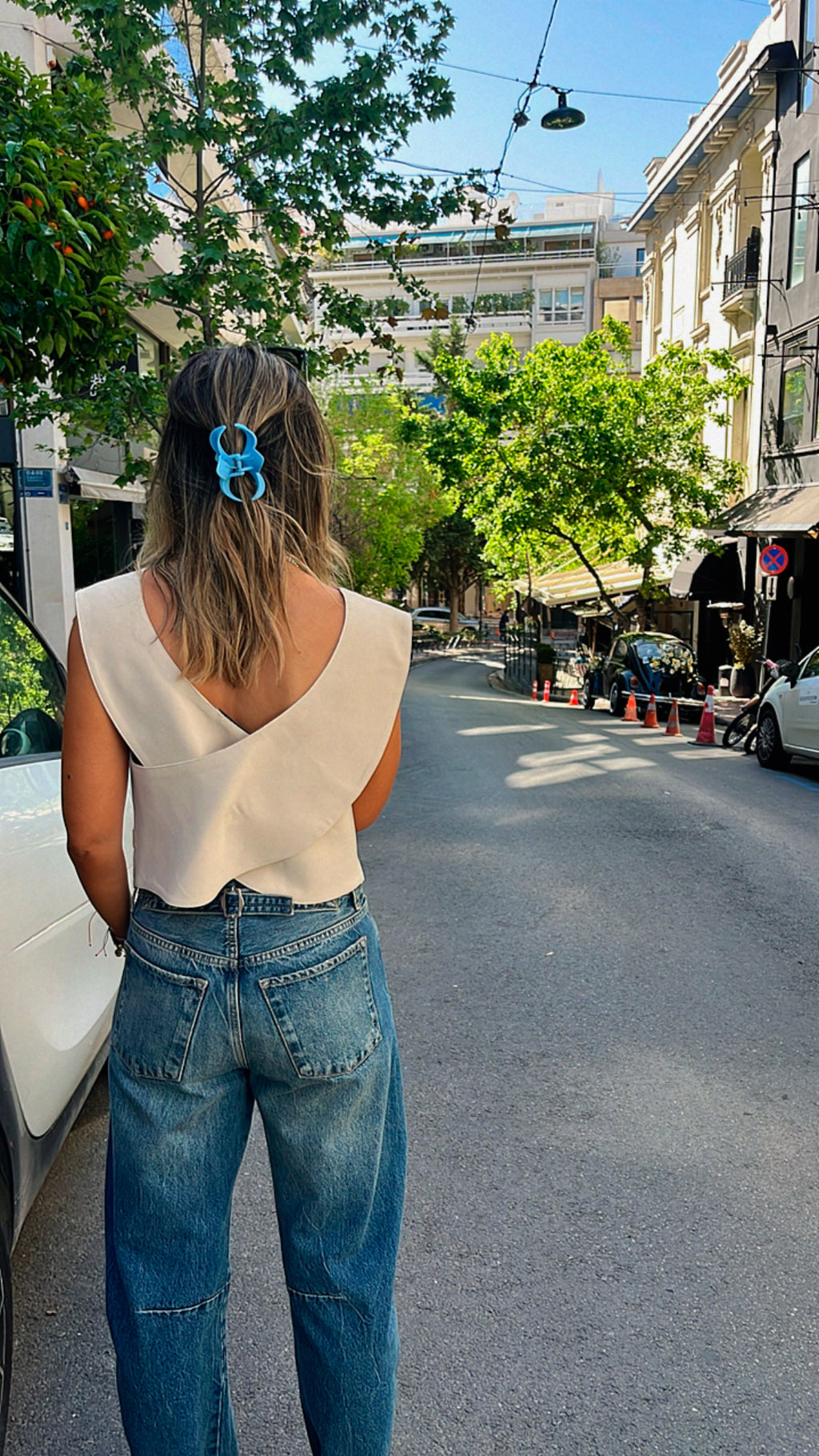Beige Backless X Vest