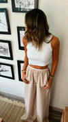 Beige Summer Trim Pants