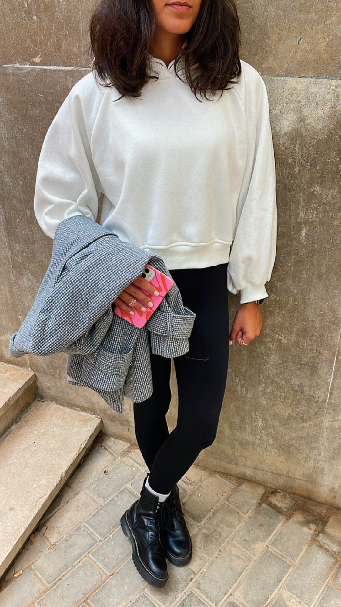 White Exaggerated Hoodie