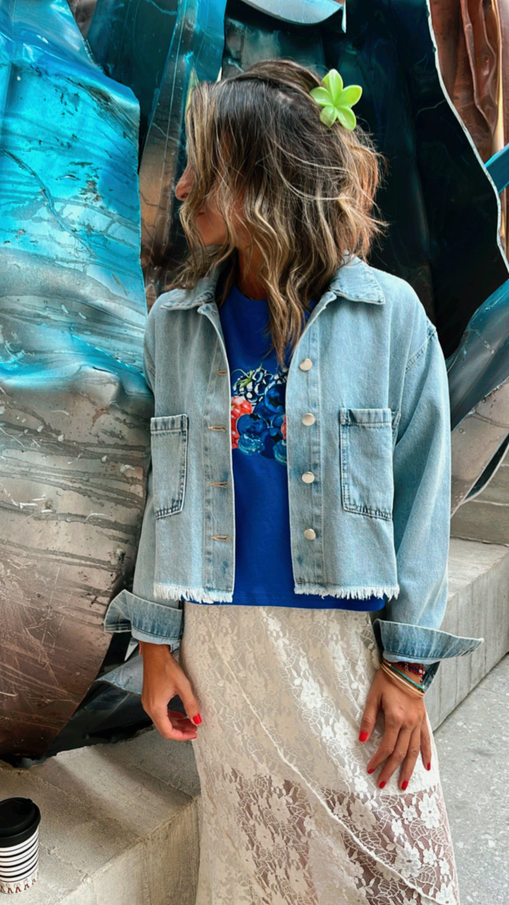 Berry Blue High Low Tee