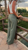 Olive Soft Suit Pants