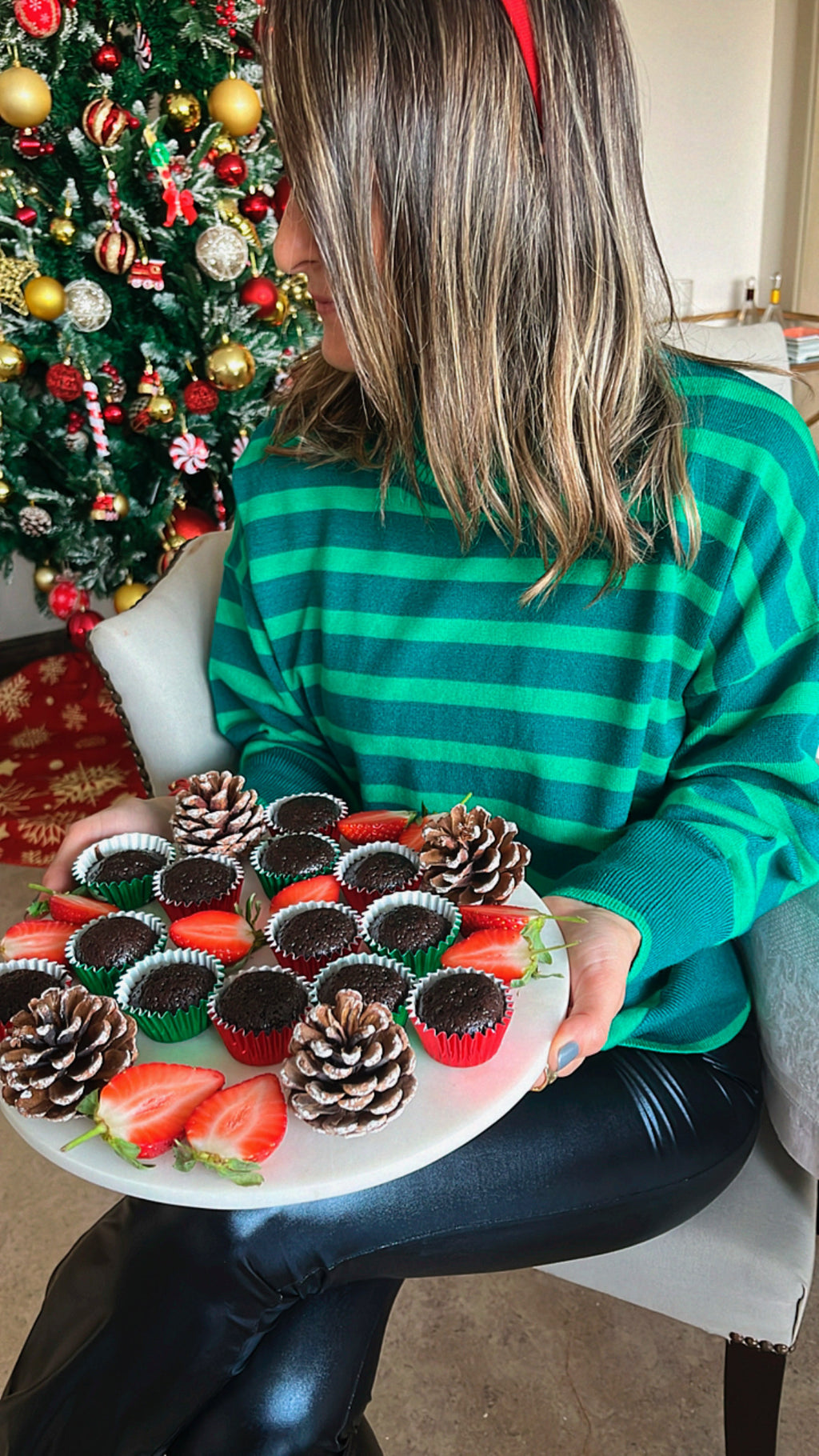 Green Candy Cane Turtle Neck