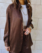 Brown Striped Satin Eclipse Set