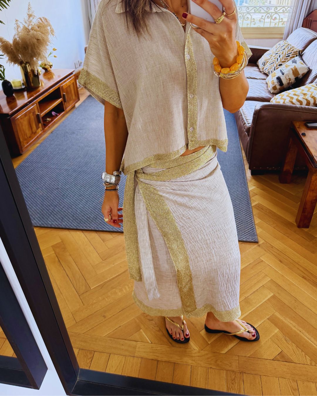 Golden Edge Cropped Shirt