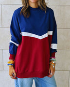 Navy Light Weight Colorblock Long Sleeve