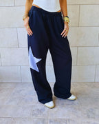 Black Lone Star Straight Leg Sweatpants
