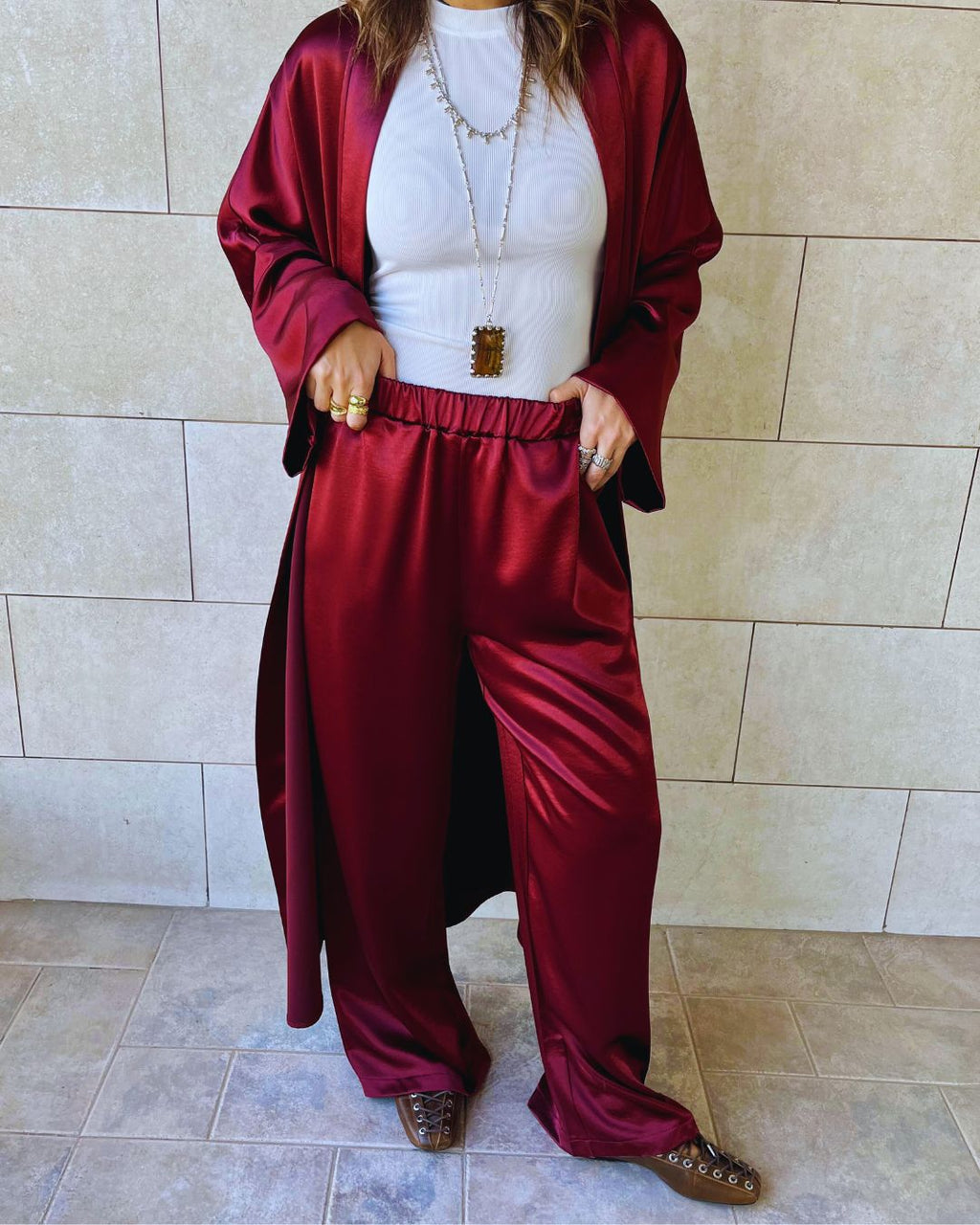 Burgundy After Sunset Pants