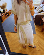 Golden Edge Wrap Skirt