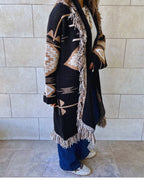 Aztec Black Ruffle Cardigan