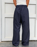 Navy Striped Main Office Pants