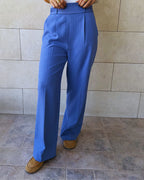 Baby blue Striped Frillu Signature Pants