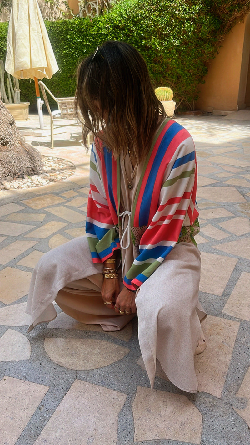 Warm Weather Detailed Linen Kimono