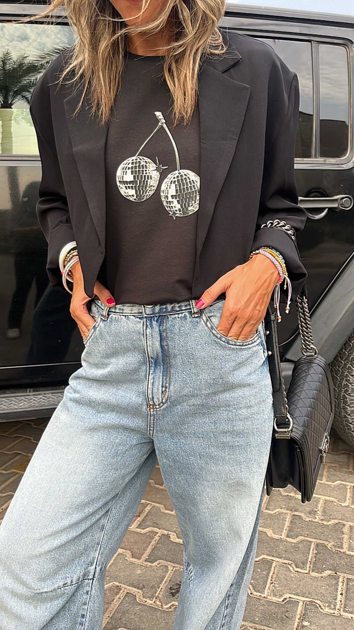 Black Loose Cropped Blazer