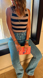 Cafe 101 Interknit Striped Tank Top