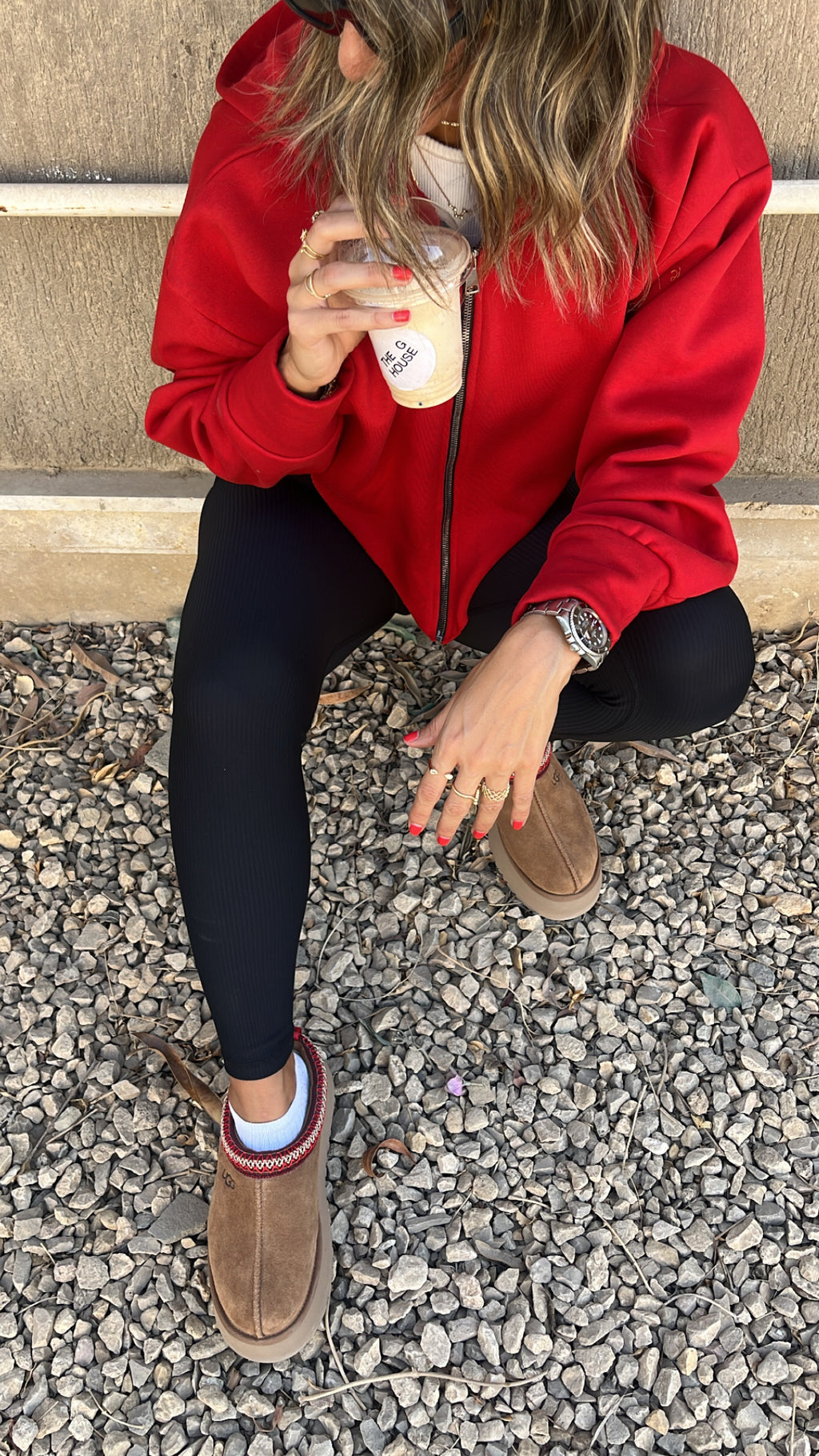 Red V Cropped Jacket