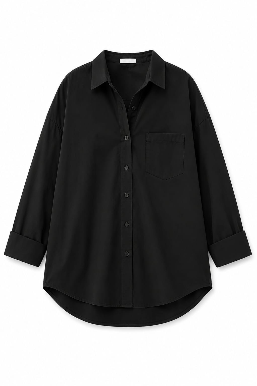 Black Oversized Poplin Shirt
