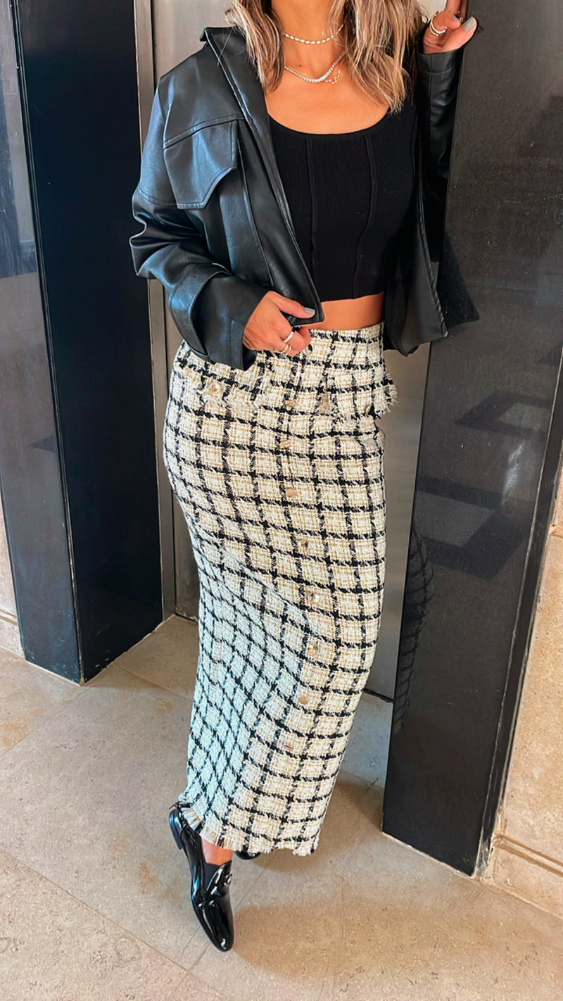 White Tweed Skirt