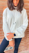 White Cut Out Shoulder Sweatshirt