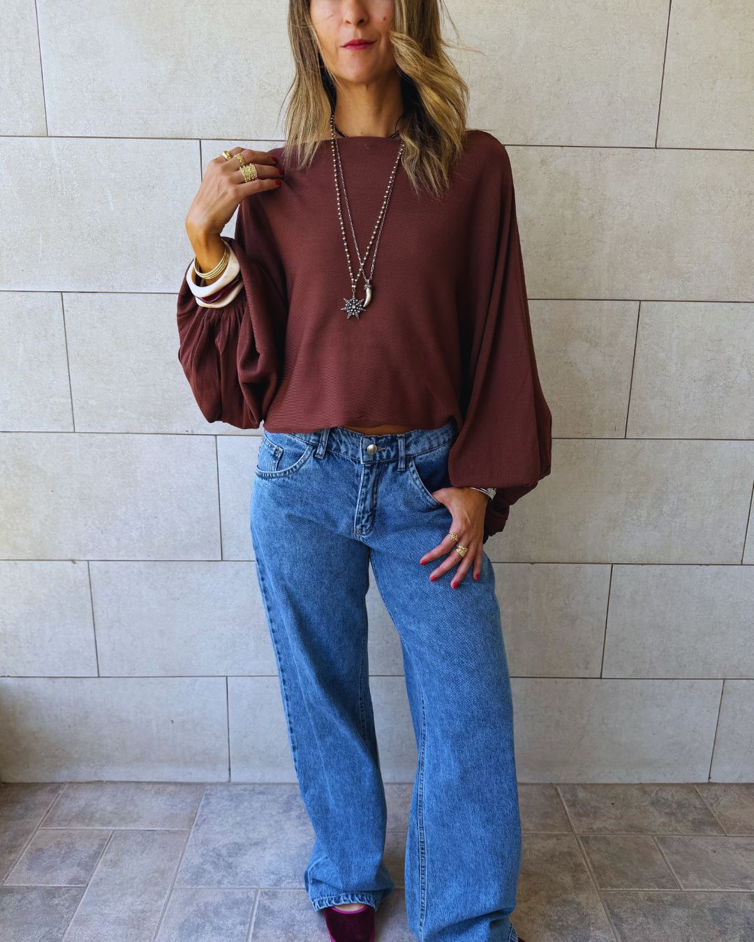 Brown Salt Air Top