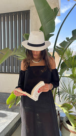 Black Glowing And Flowing Off Shoulder Coverup