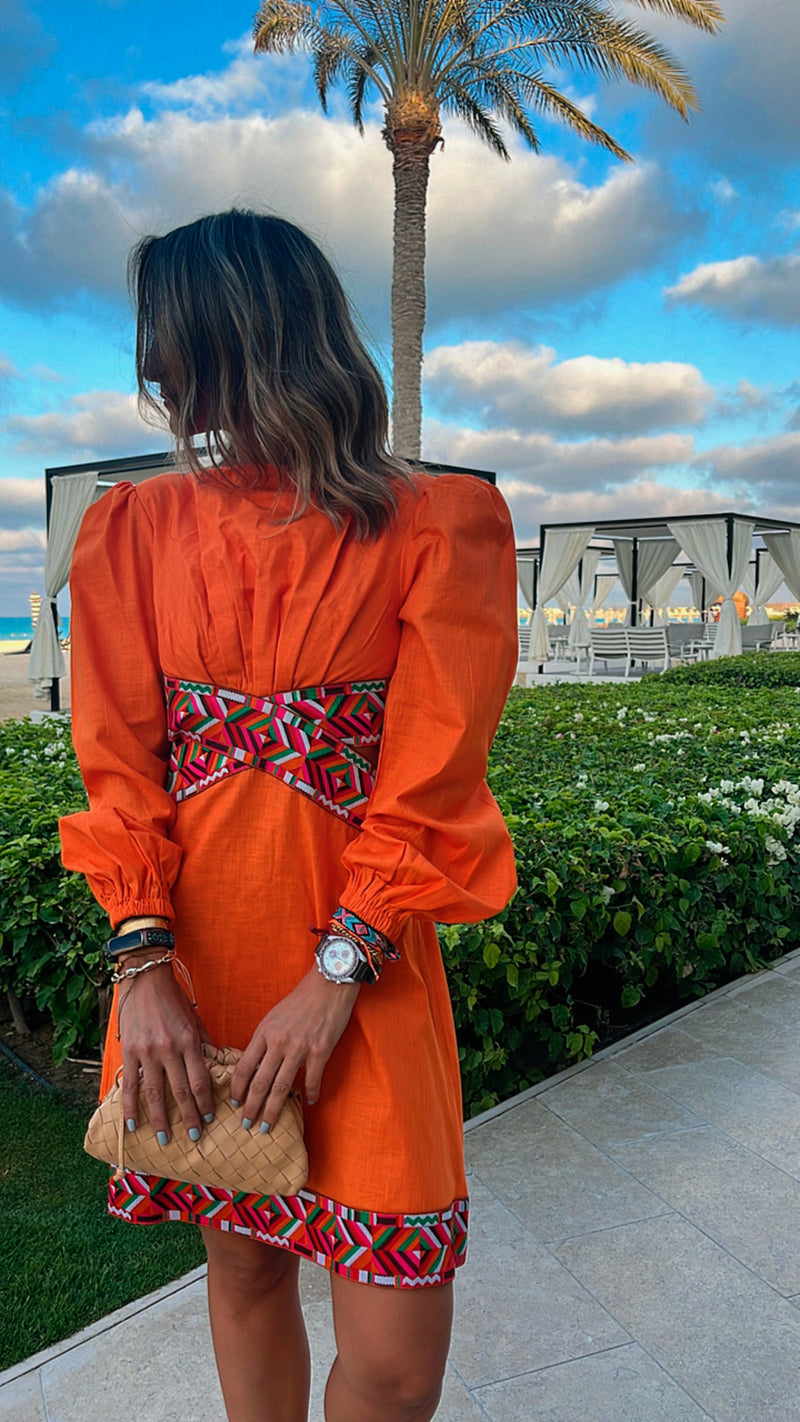 Orange Gum Drop Cut Out Mini Dress