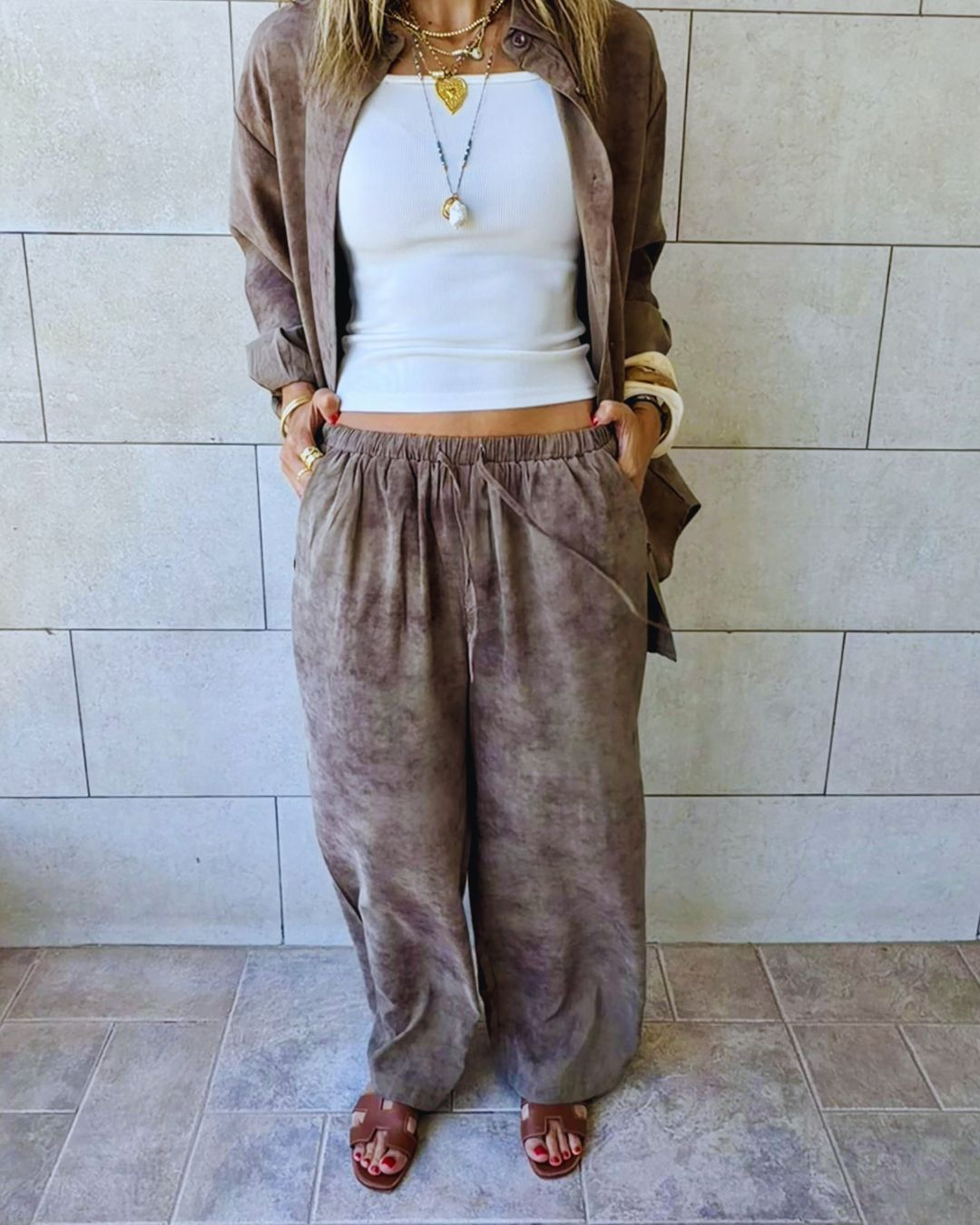 Brown Sandwash Pants