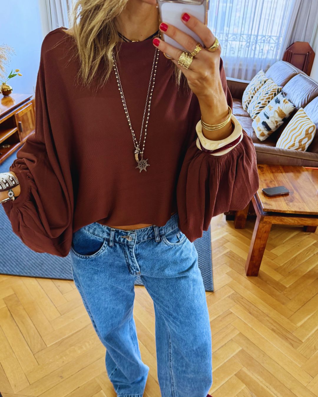 Brown Salt Air Top