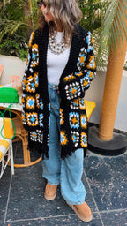 Retro Premium Handmade Heavy Longline Cardigan