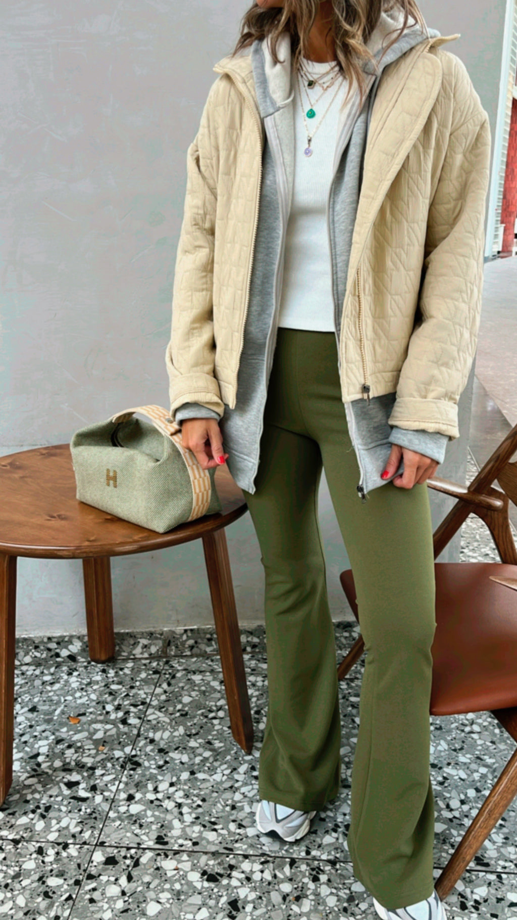 Olive Flare Leggings