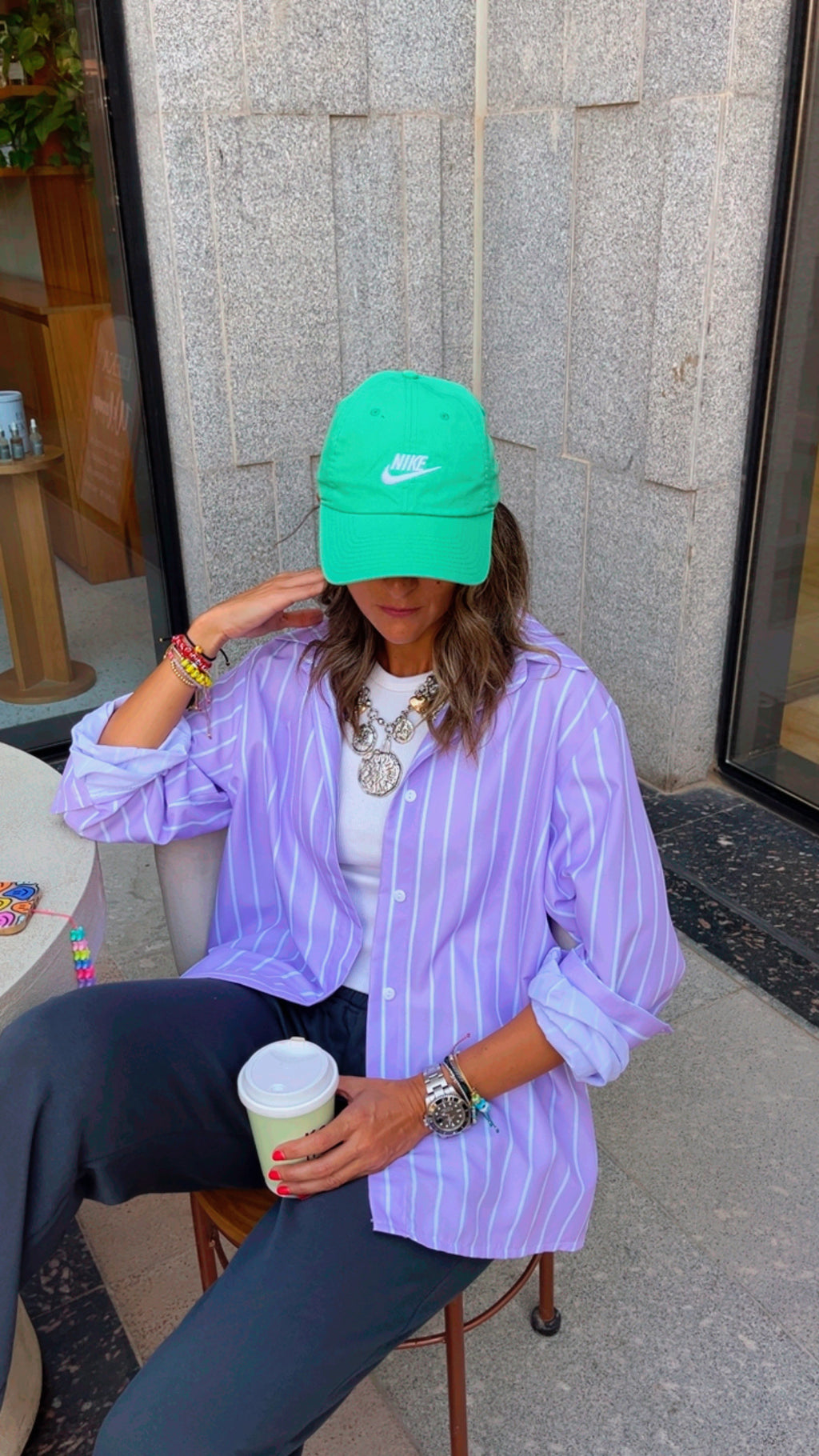 Matilda Purple Striped Button Up Shirt