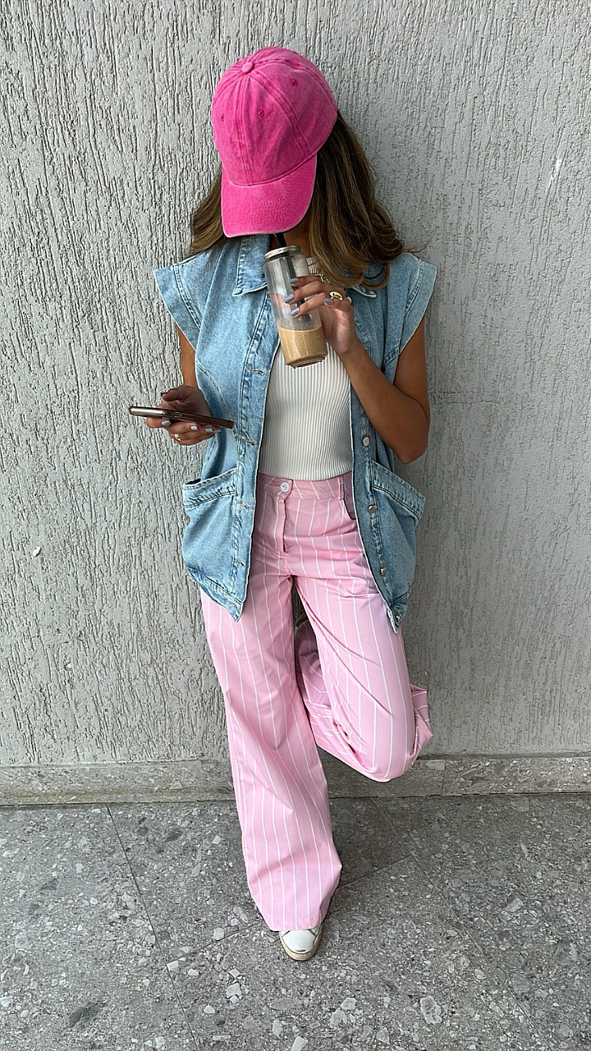 Light Blue Exaggerated Double Pocket Denim Vest