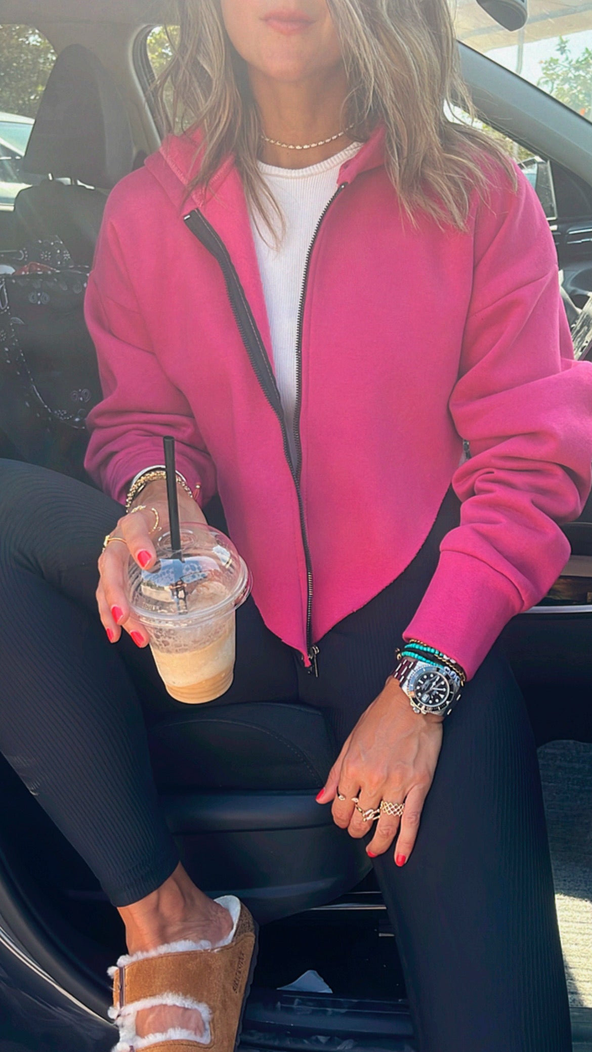 Fuchsia V Cropped Jacket