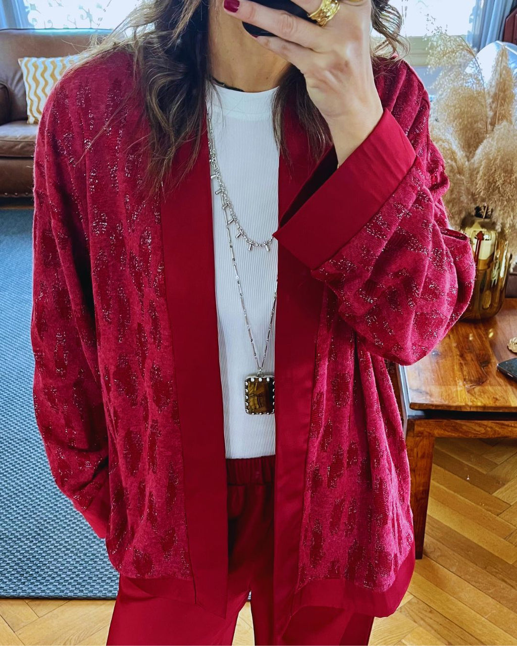 Burgundy Between Moments Kimono