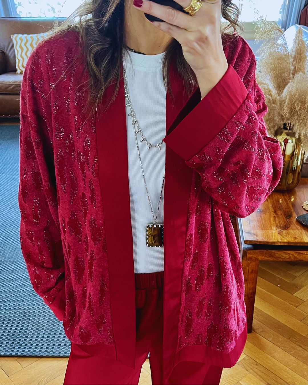 Burgundy Between Moments Kimono