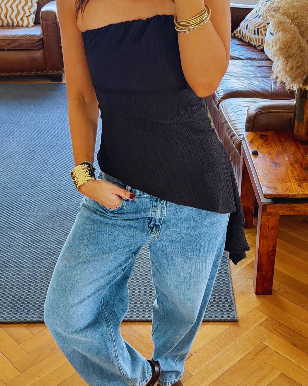 Asymmetrical Crinkle Top
