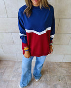 Navy Light Weight Colorblock Long Sleeve