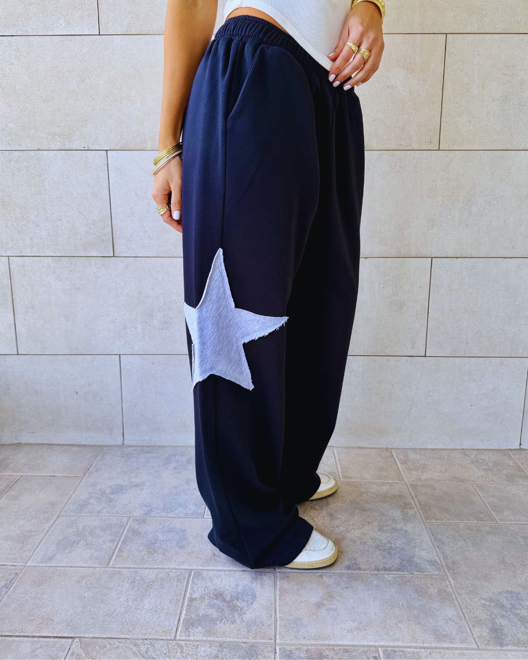 Black Lone Star Straight Leg Sweatpants